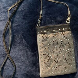 Brown Studded Crossbody Bag